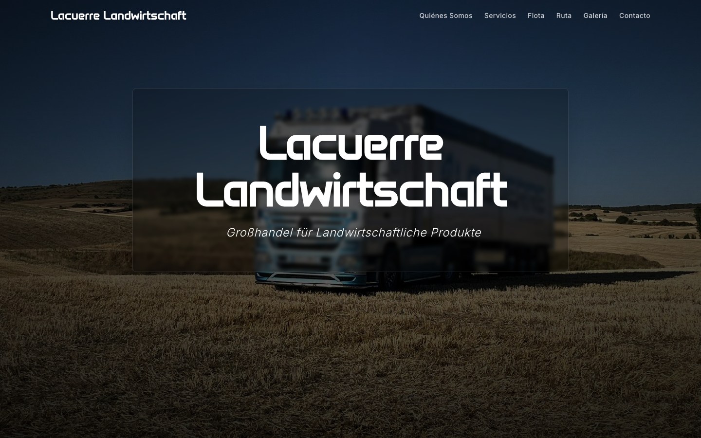 Web de Lacuerre Landwirtschaft: presentación del mayorista agrícola de Udías